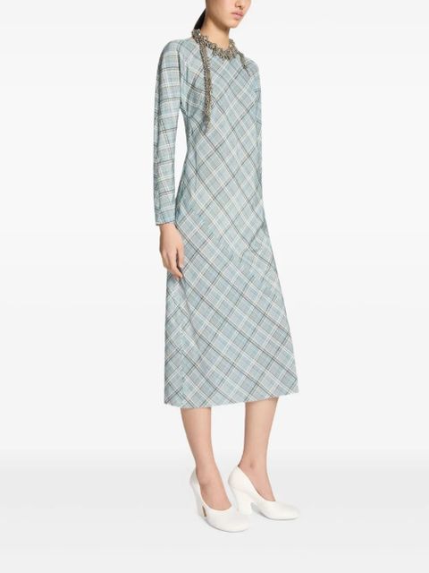 DRIES VAN NOTEN plaid midi dress - Green
