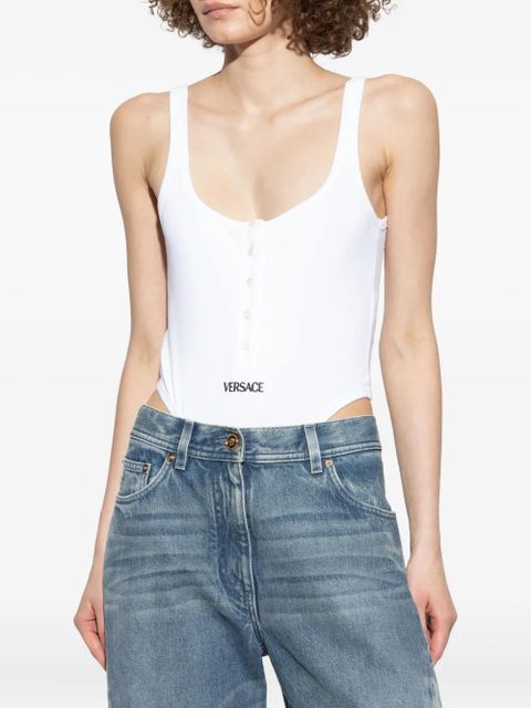 Versace button-front cotton body - White