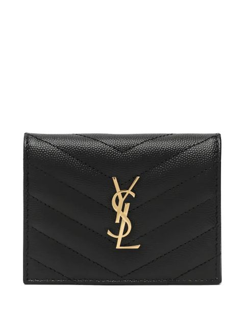 Saint Laurent monogramme chevron card holder - Black - zdjęcie produktu nr 1