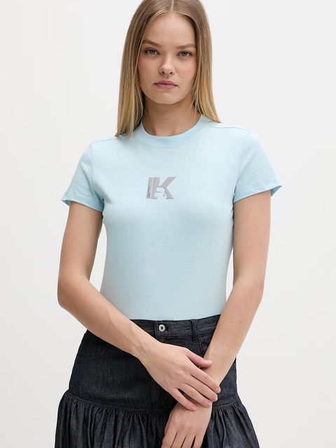 Karl Lagerfeld Jeans T-shirt damski bawełniany - zdjęcie produktu nr 1