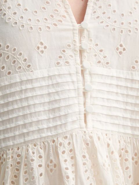 BOSS Orange sukienka bawełniana kolor beżowy mini rozkloszowana 50538362