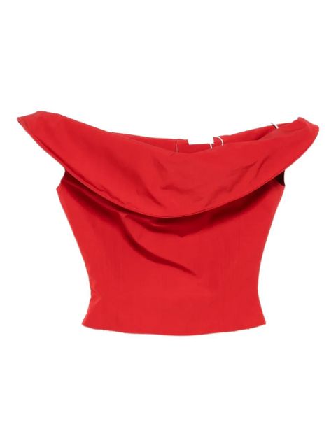 Magda Butrym cowl-neck cropped top - Red