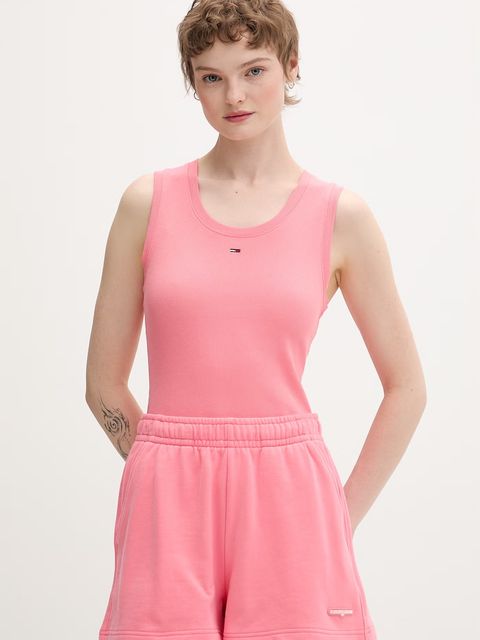 Tommy Jeans top bawełniany z elastanem - zdjęcie produktu nr 2