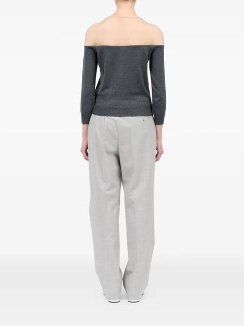 MM6 Maison Margiela sheer knit cardigan - Grey