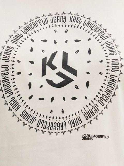 Karl Lagerfeld Jeans t-shirt bawełniany damski kolor beżowy A4W17008 - zdjęcie produktu nr 2