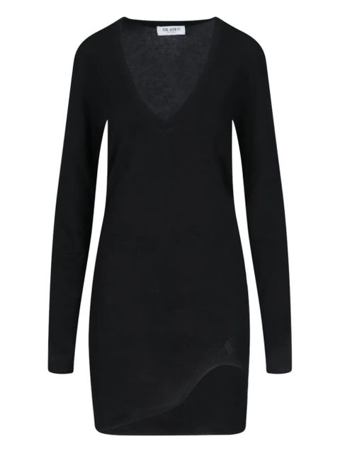 The Attico asymmetric V-neck mini dress - Black - zdjęcie produktu nr 1