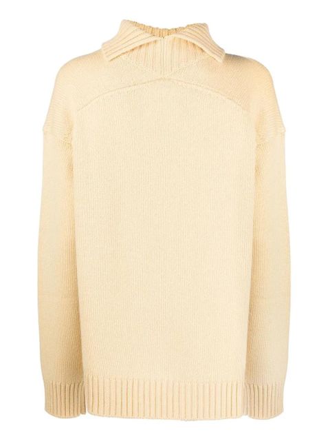 Jil Sander roll-neck loose-fit jumper - Yellow - zdjęcie produktu nr 2