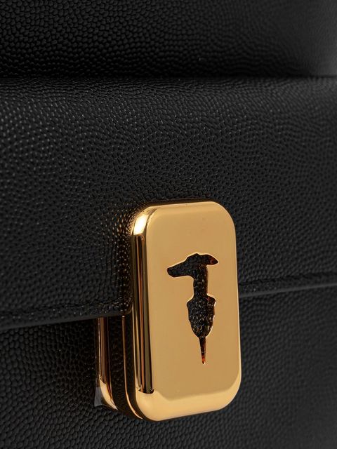 Trussardi plecak skórzany damski kolor czarny mały gładki Z607E106080N