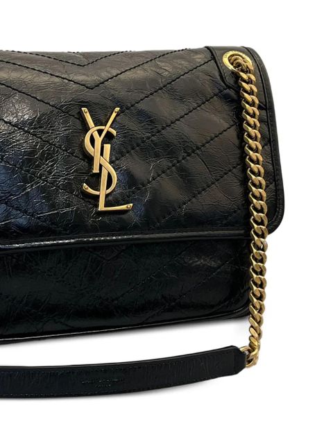 Saint Laurent Niki chevron chain shoulder bag - Black