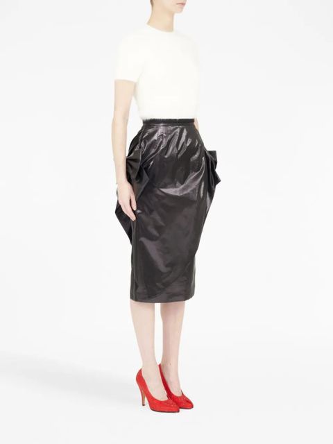 Maison Margiela bow-detail asymmetric midi skirt - Black