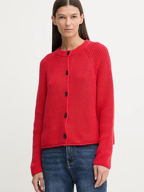 Marc O'Polo kardigan bawełniany damski kolor czerwony lekki 600605961003 - zdjęcie produktu nr 1