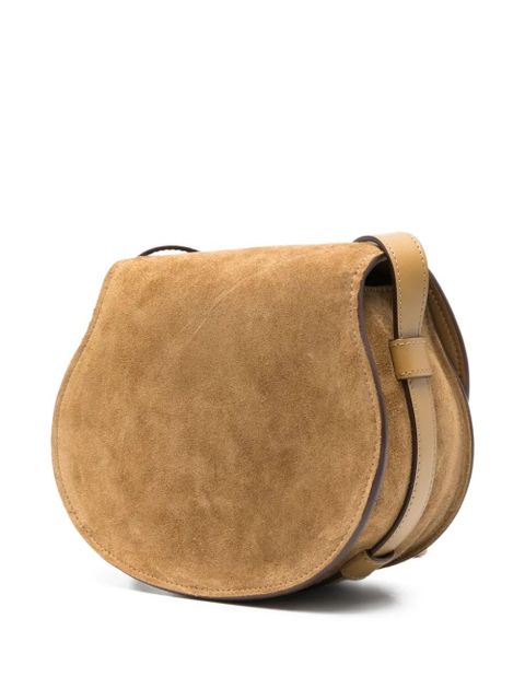 Chloé Marcie saddle suede crossbody bag - Neutrals