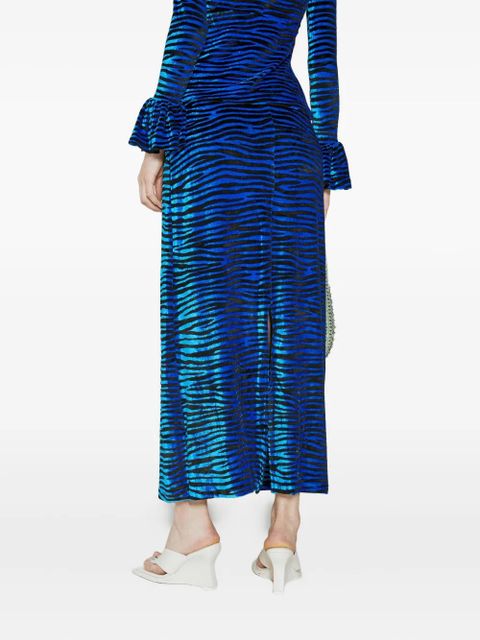 Rabanne tiger-print maxi skirt - Blue - zdjęcie produktu nr 2