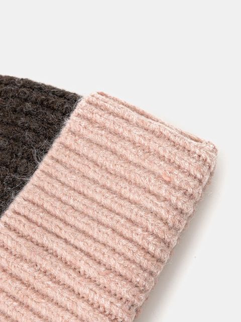 United Colors of Benetton czapka z domieszką wełny kolor brązowy 6NWBDA01L