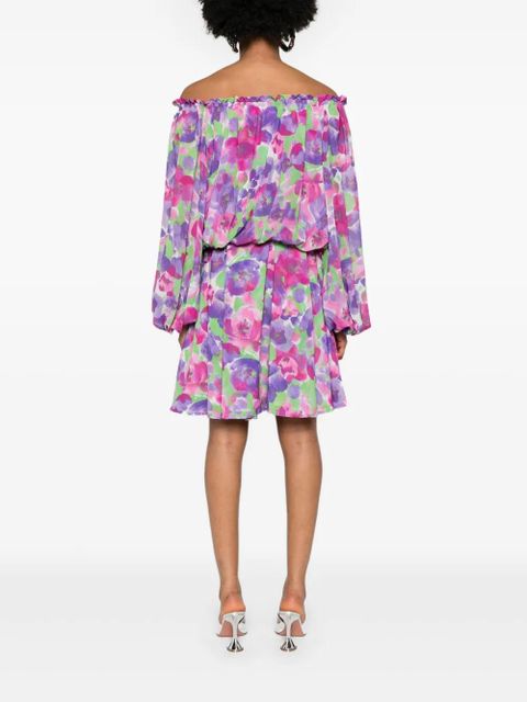 ROTATE BIRGER CHRISTENSEN x Reina Olga floral-print minidress - Purple - zdjęcie produktu nr 2