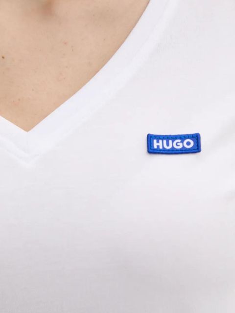HUGO Blue t-shirt bawełniany damski kolor biały 50513667