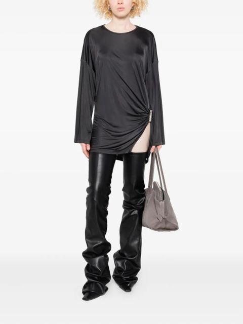 The Attico draped bell-sleeve asymmetric dress - Grey - zdjęcie produktu nr 2