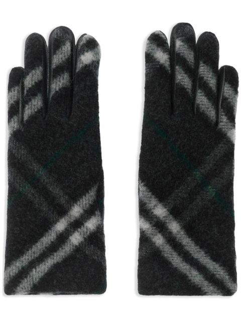 Burberry check wool gloves - Grey - zdjęcie produktu nr 1