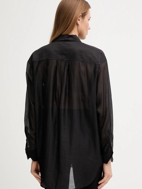 Mos Mosh koszula DANIKA damska kolor czarny relaxed z kołnierzykiem klasycznym 173450 - zdjęcie produktu nr 2