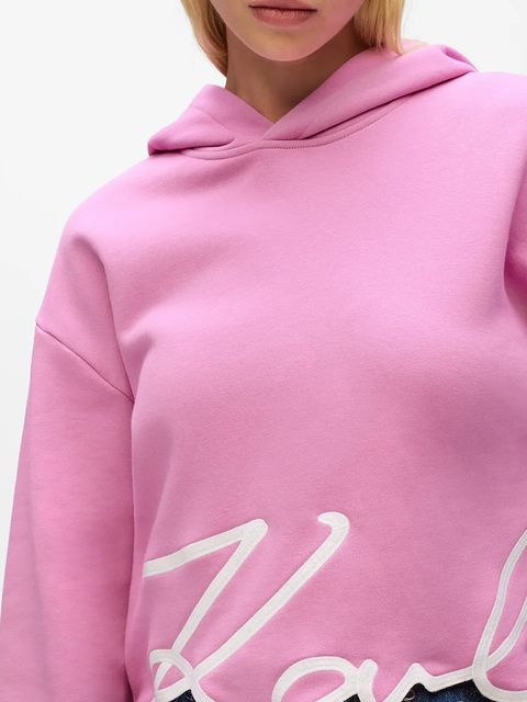 Karl Lagerfeld bluza damska kolor różowy z aplikacją A4W20039