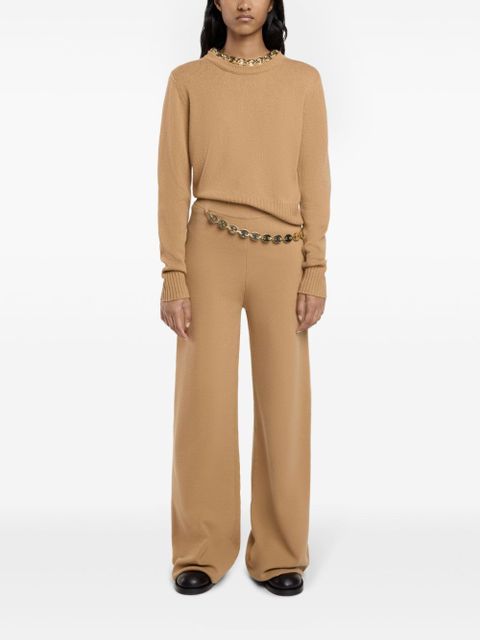 Rabanne belted knit trousers - Neutrals