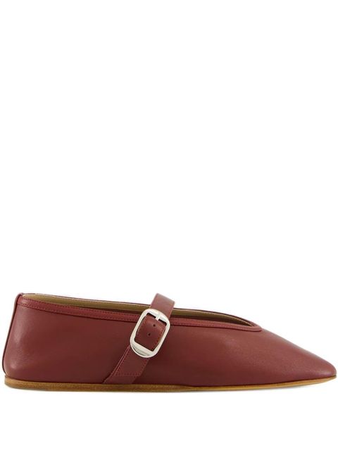 Le Monde Beryl Stella buckle-strap leather ballet flats - Red - zdjęcie produktu nr 1