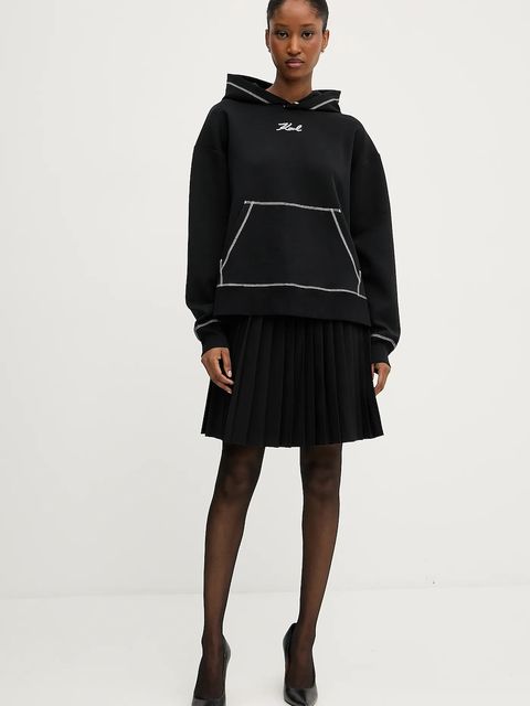 Karl Lagerfeld bluza damska kolor czarny z kapturem wzorzysta A3W20011 - zdjęcie produktu nr 2