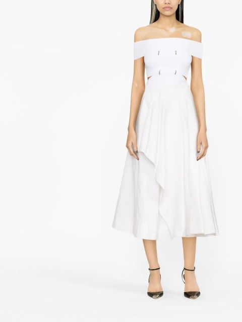 Alexander McQueen cut-out off-shoulder top - White