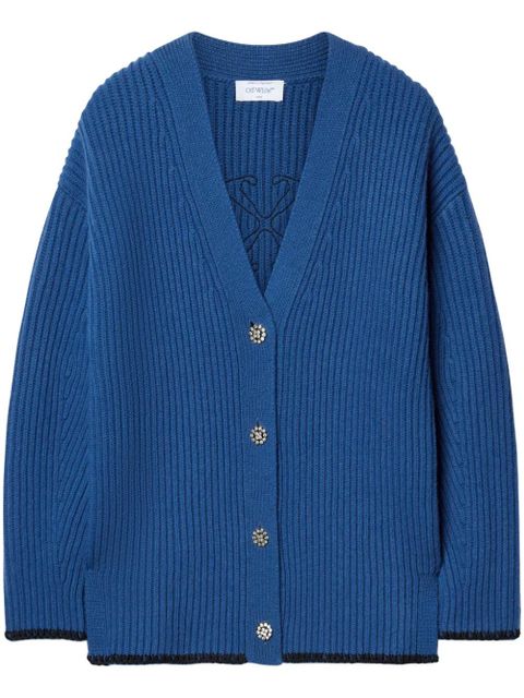 Off-White logo-embroidered cardigan - Blue - zdjęcie produktu nr 1