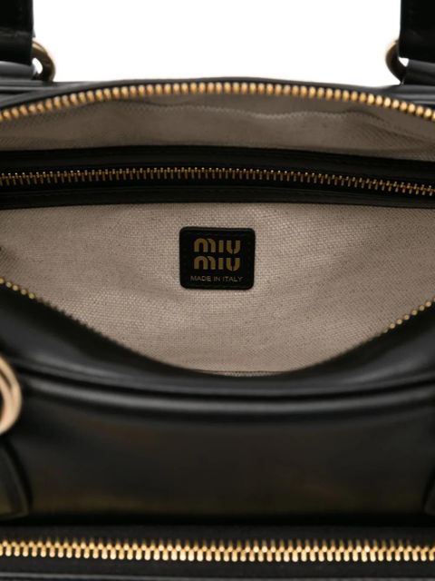 Miu Miu leather top-handle tote bag - Black