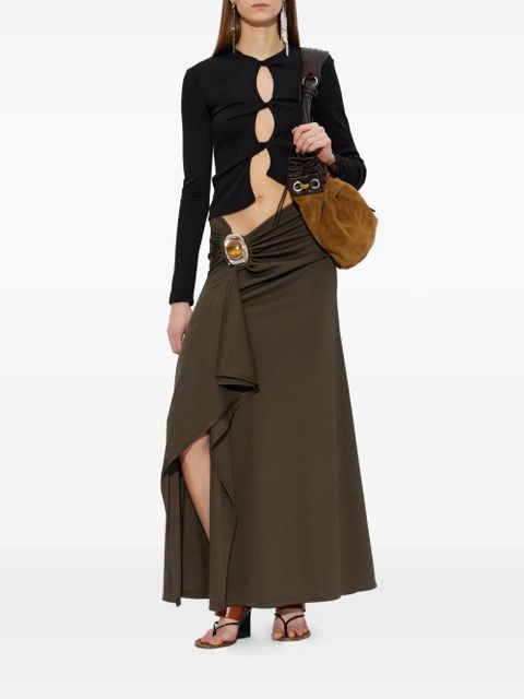 Christopher Esber buckle gathered skirt - Green - zdjęcie produktu nr 2