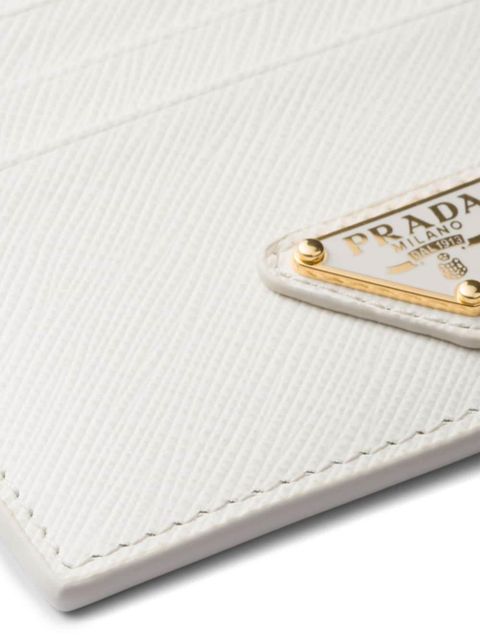 Prada Saffiano triangle-logo cardholder - White