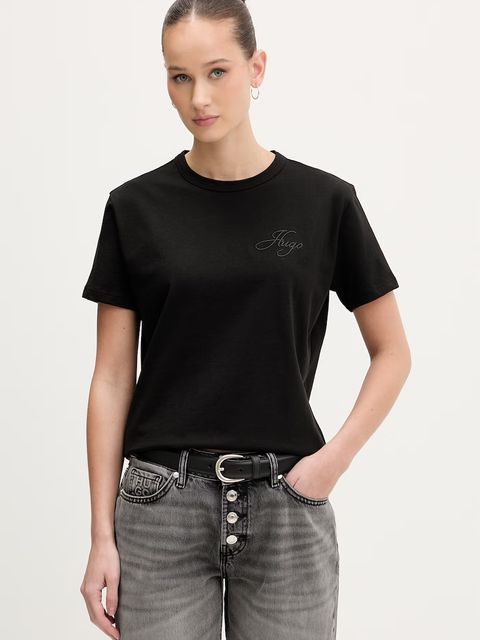 HUGO t-shirt basic damski bawełniany Damacia_7 - zdjęcie produktu nr 2