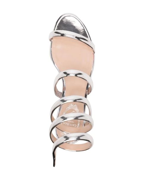 René Caovilla Serpente metallic-finish sandals - Silver