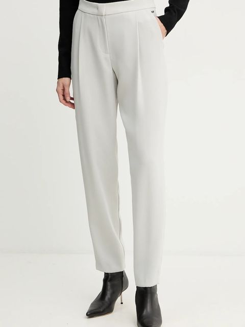 Armani Exchange spodnie damskie kolor szary proste high waist XW001269 AF16151 - zdjęcie produktu nr 1