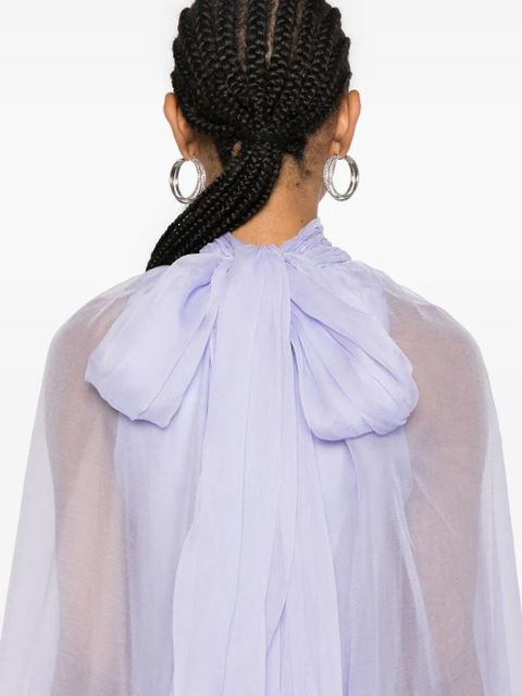 MANURÍ layered silk cocktail dress - Purple