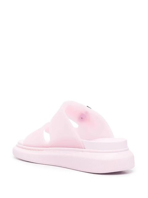 Alexander McQueen double-strap flat slides - Pink