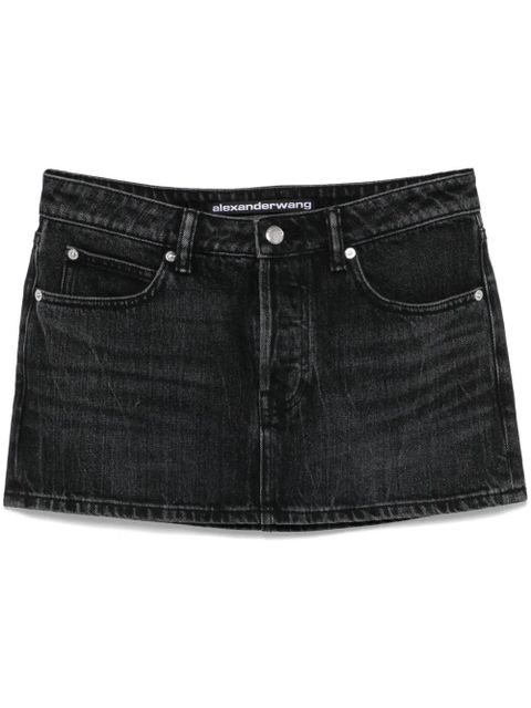 Alexander Wang crystal denim mini skirt - Black - zdjęcie produktu nr 1