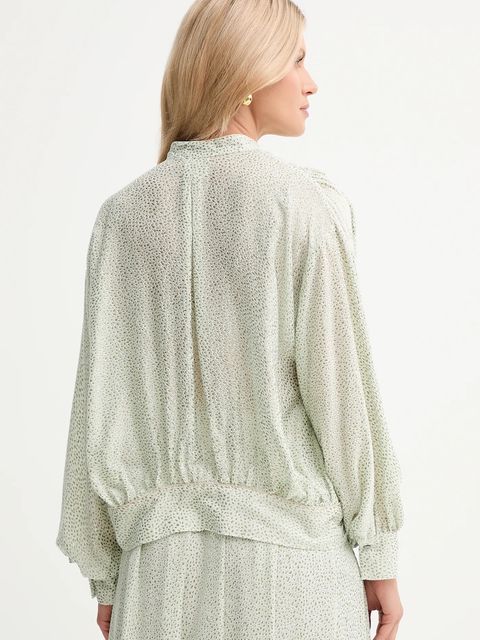 Forte Forte koszula damska kolor zielony relaxed ze stójką 14123.my.shirt - zdjęcie produktu nr 2