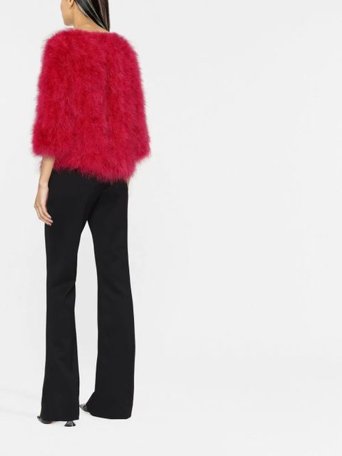 Yves Salomon single-breasted feather jacket - Pink