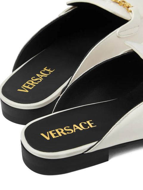 Versace Medusa leather mules - White