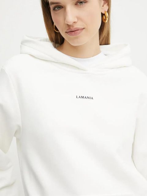 La Mania bluza damska kolor biały z kapturem melanżowa ARIA - zdjęcie produktu nr 2