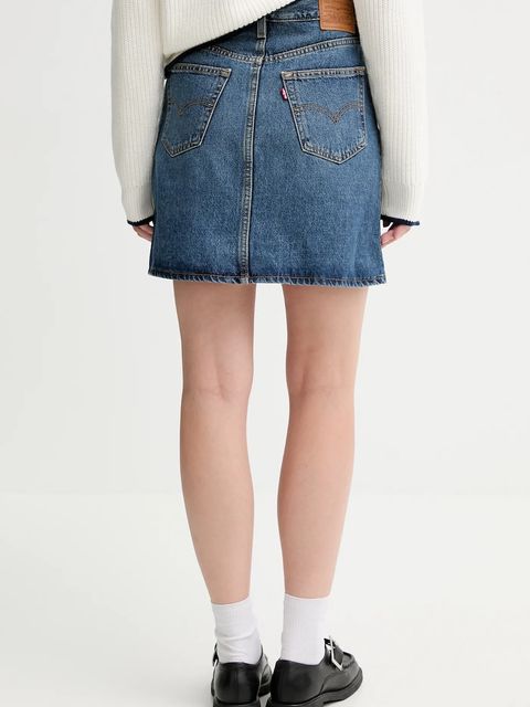 Levi's spódnica jeansowa kolor niebieski mini rozkloszowana 003RO - zdjęcie produktu nr 2