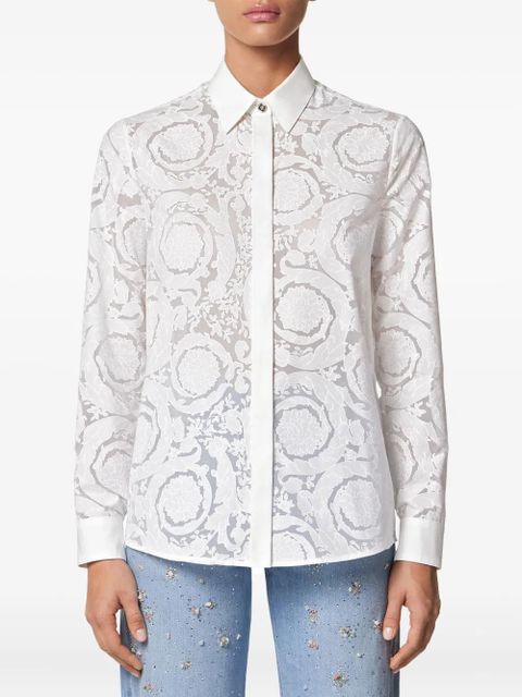 Versace Barocco-jacquard button-up shirt - White - zdjęcie produktu nr 2