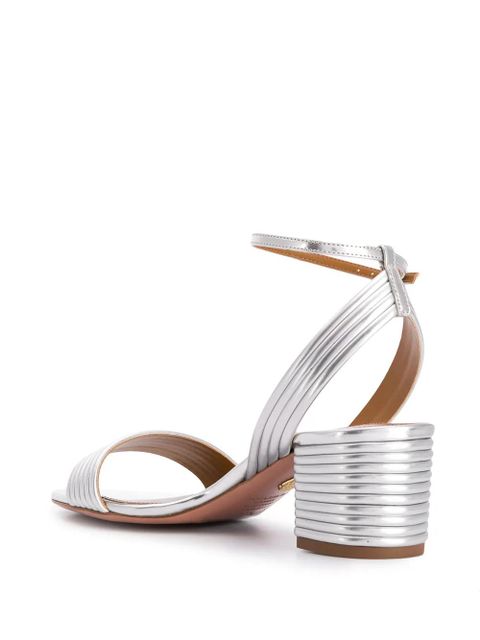 Aquazzura Sundance 50mm metallic sandals - Silver - zdjęcie produktu nr 2