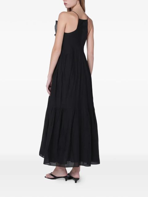 ISABEL MARANT ruffled-detail V-neck maxi dress - Black