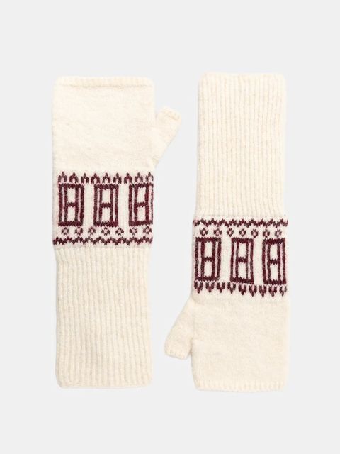 Tommy Hilfiger mitenki z dodatkiem wełny damskie kolor beżowy AW0AW17966 - zdjęcie produktu nr 1