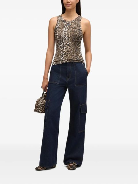 GANNI leopard-print tank top - Brown - zdjęcie produktu nr 2