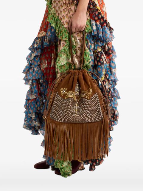 ETRO Kalispera studs fringes medium tote bag - Brown - zdjęcie produktu nr 2
