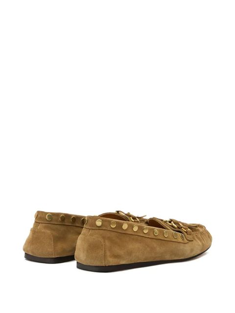 ISABEL MARANT tassel studded loafers - Brown